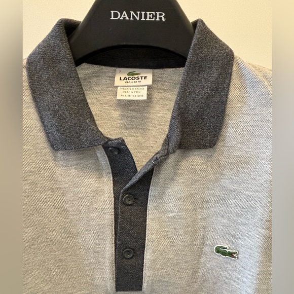Lacoste Gray and White Polo Shirt - Picture 3 of 8